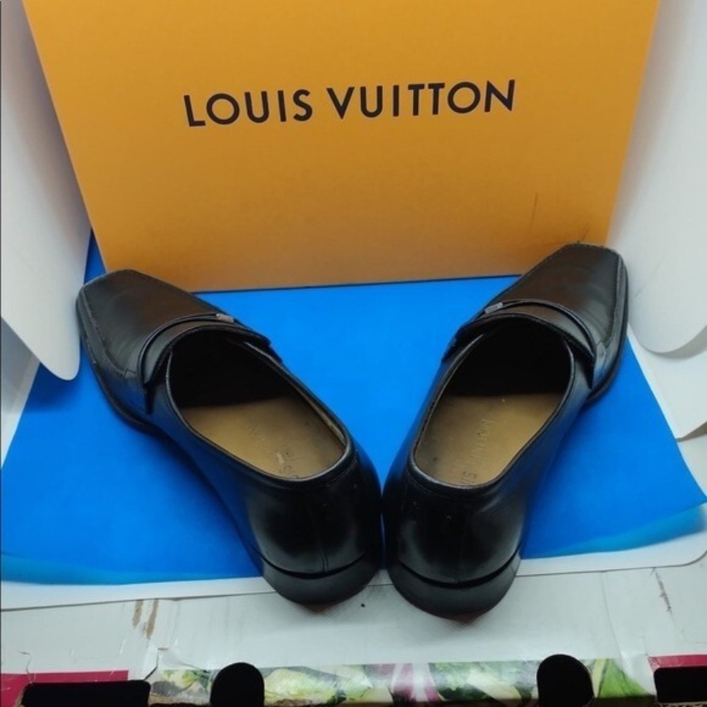 Authentic Louis Vuitton Hockenheim Black Mens Loafer US 6 1/2